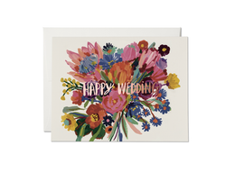 Happy Wedding Flowers, Red Cap Cards