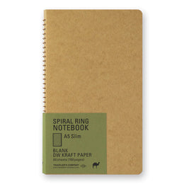 A5 Slim Blank Kraft Paper Spiral Notebook, Traveler's Co.