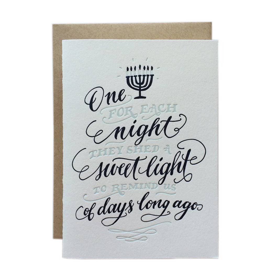 Sweet Light Hanukkah, Ladyfingers Letterpress