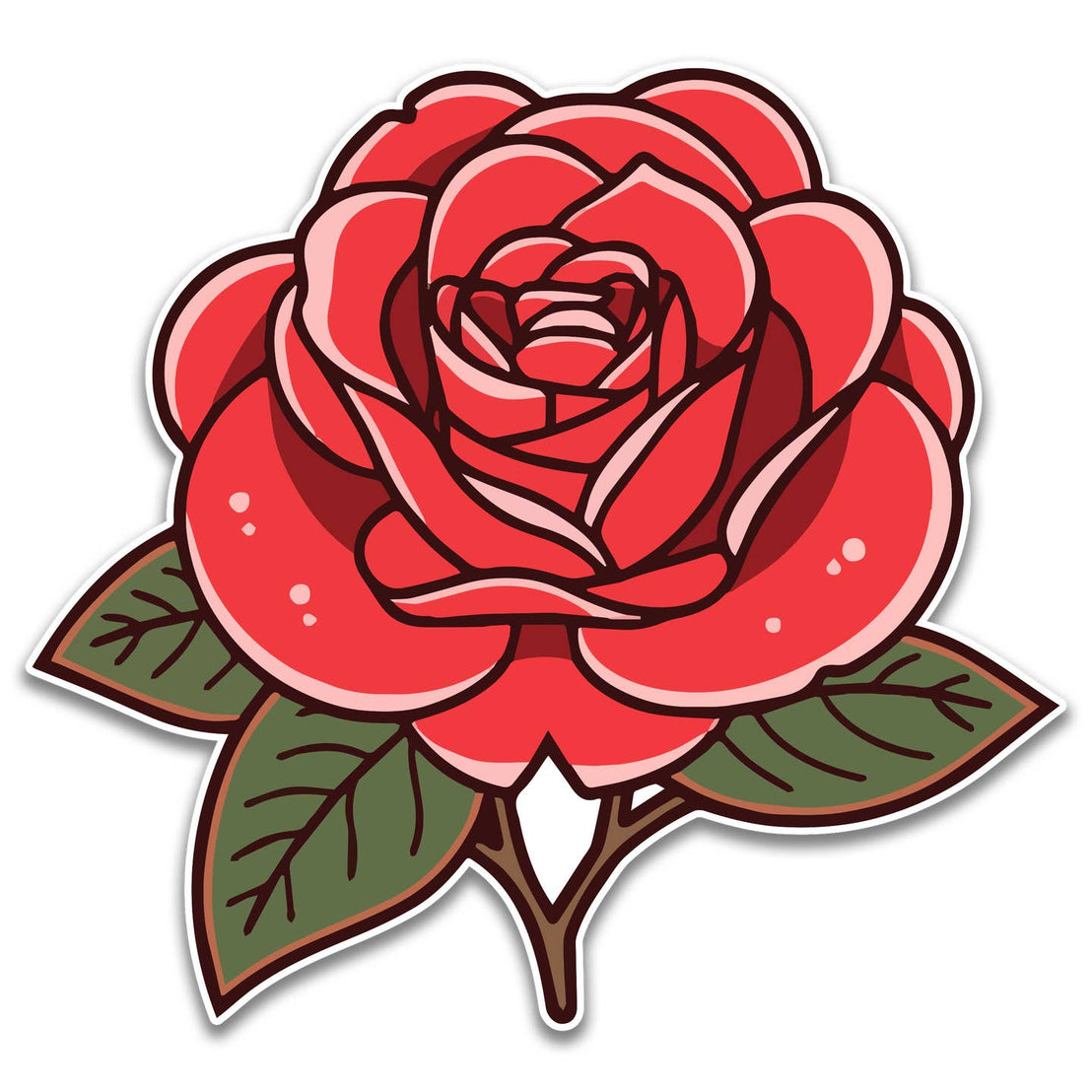 Lovely Red Rose Sticker