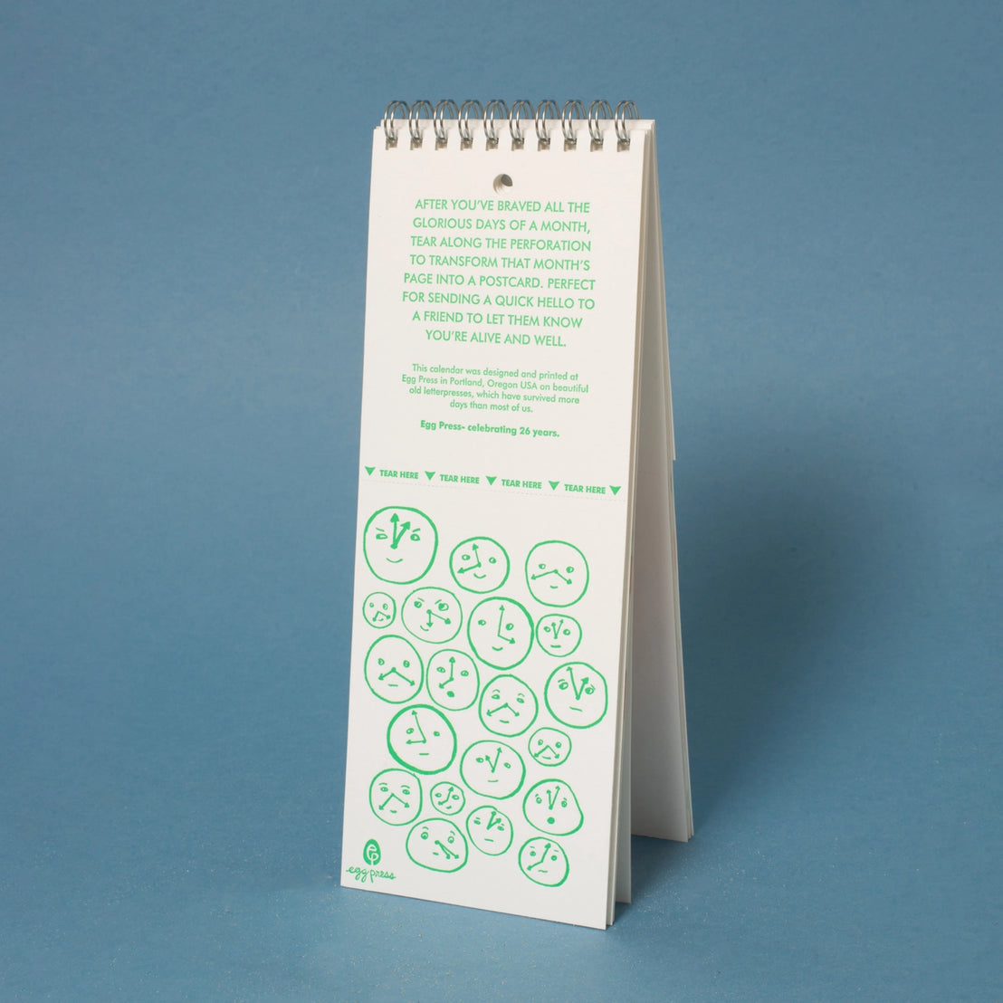 2026 Letterpress Postcard Calendar