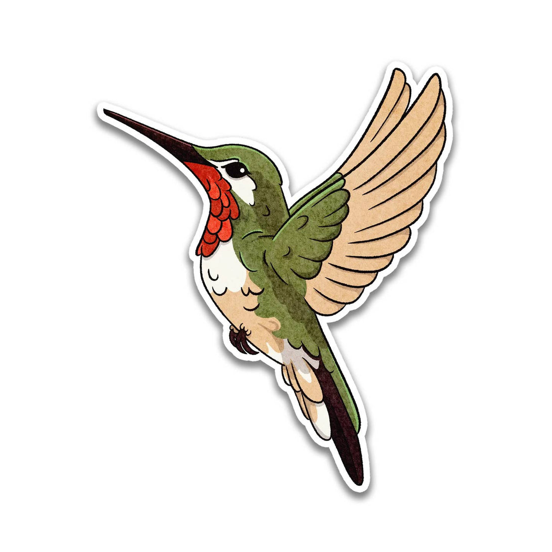 Ruby Throated Hummingbird Sticker