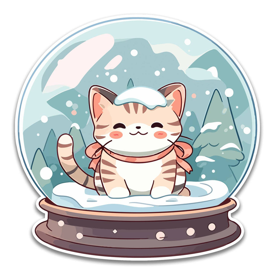 Cat Snow Globe Sticker