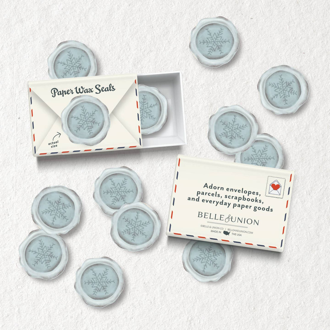 Blue Snowflake Seal Stickers