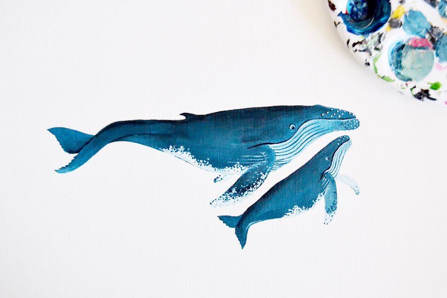 Whale and Calf Sticker