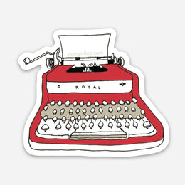 Red Royal Typewriter Sticker