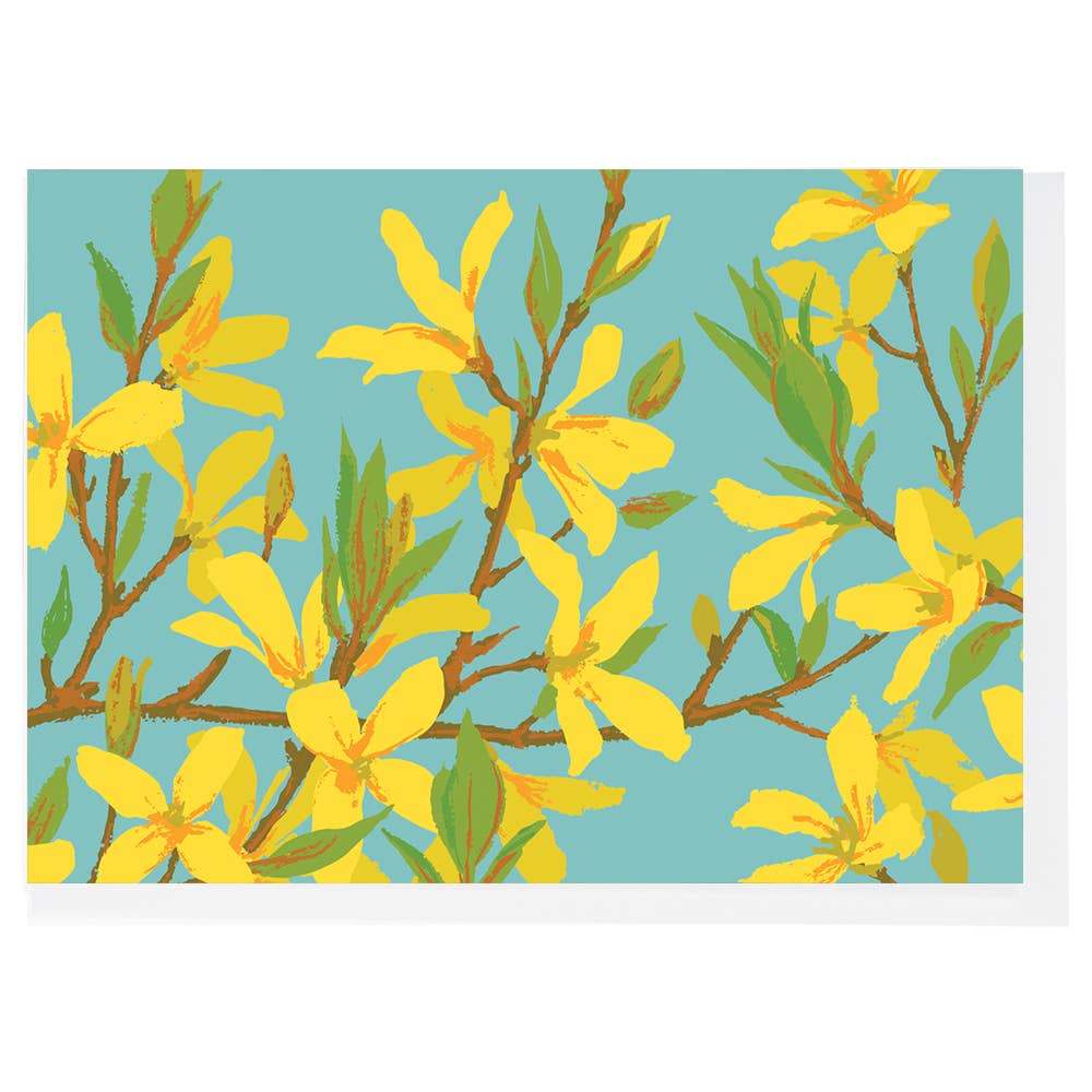 Forsythia Blossoms, Smudge Ink
