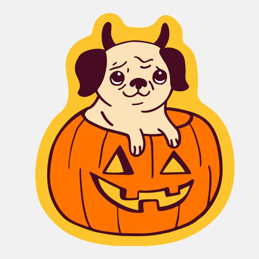 Peg Pumpkin Sticker