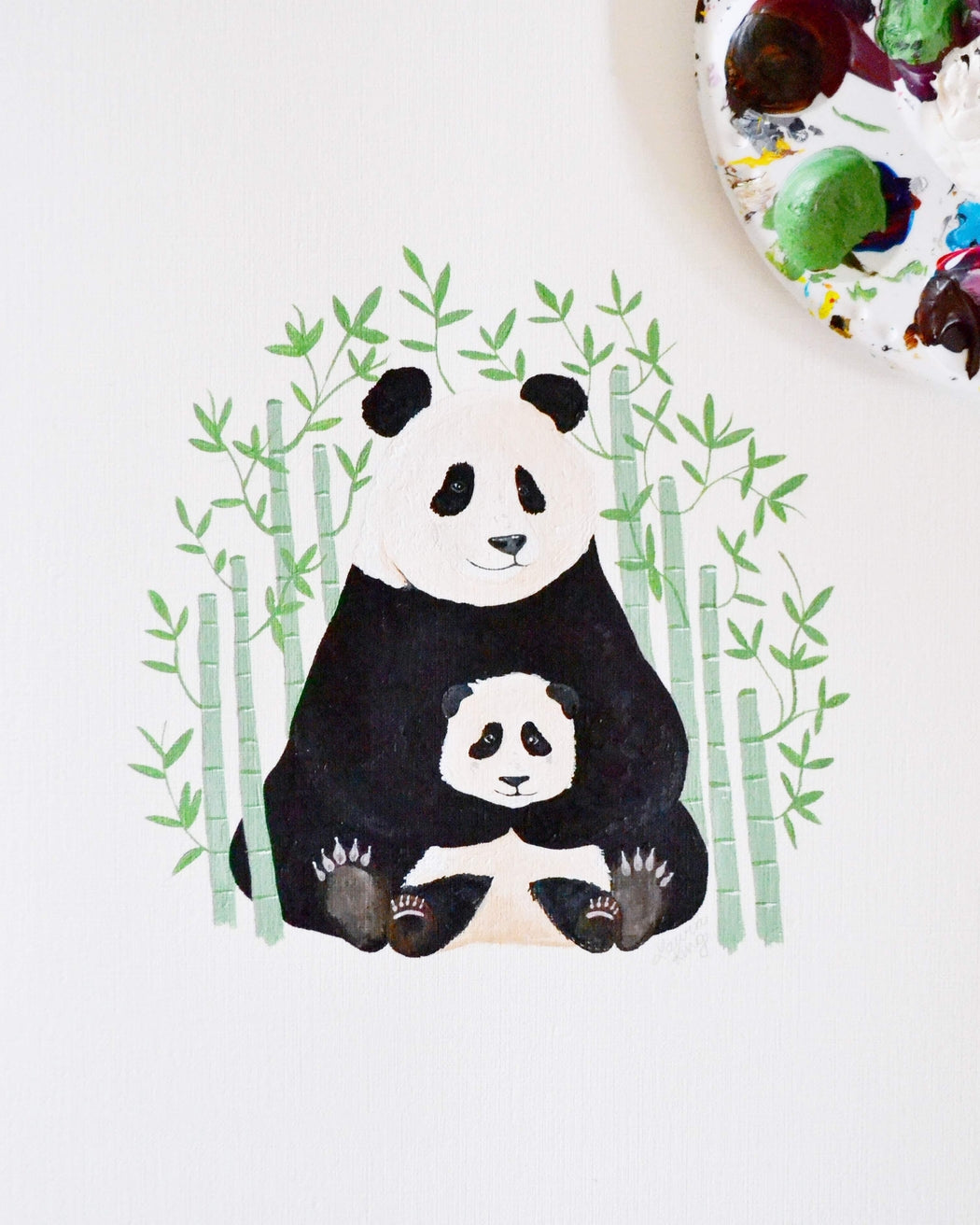 Panda and Cub Sticker