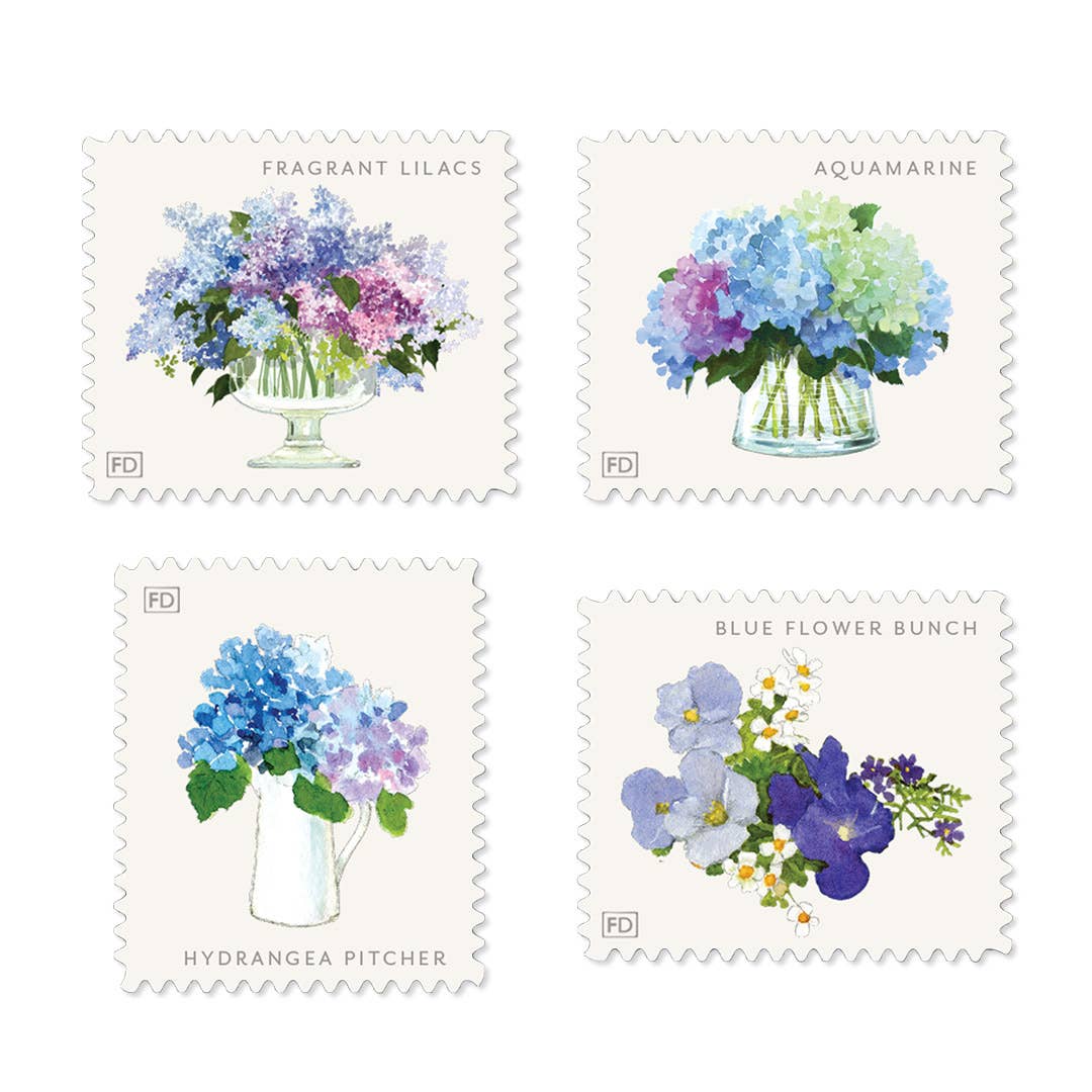 Cerulean Blooms Decorative Labels