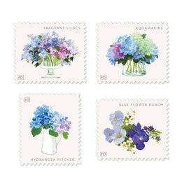 Cerulean Blooms Decorative Labels