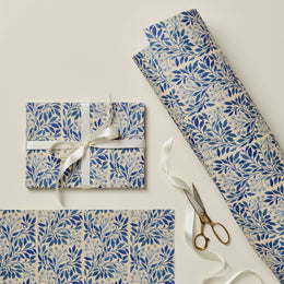 Blue Flora Paper Gift Wrap