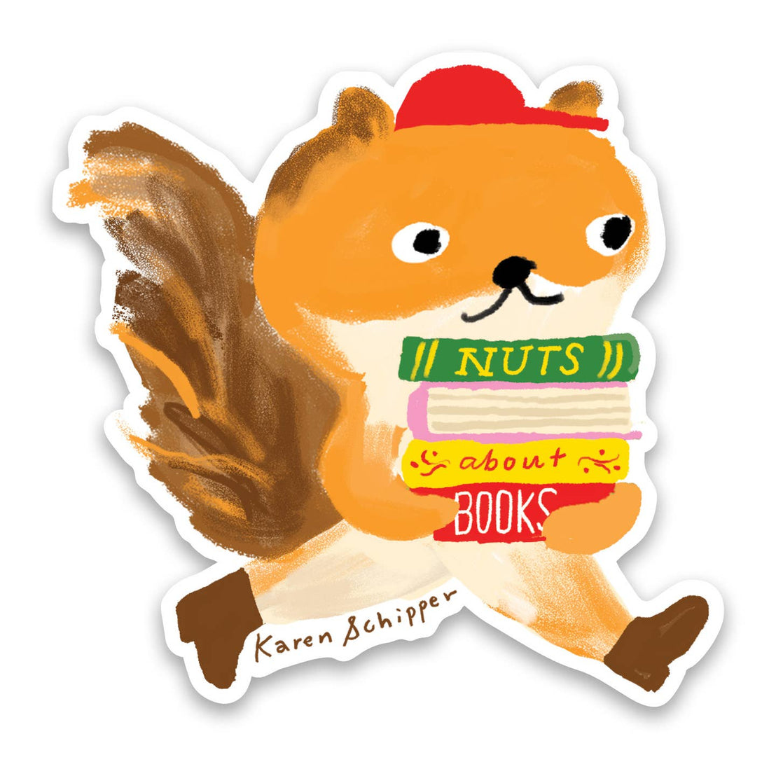 Nuts About Books Sticker