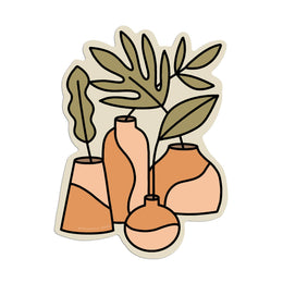 Vases and Leaves Sticker