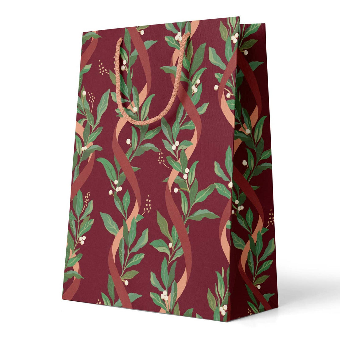 Ribbon Laurel Holiday Gift Bag