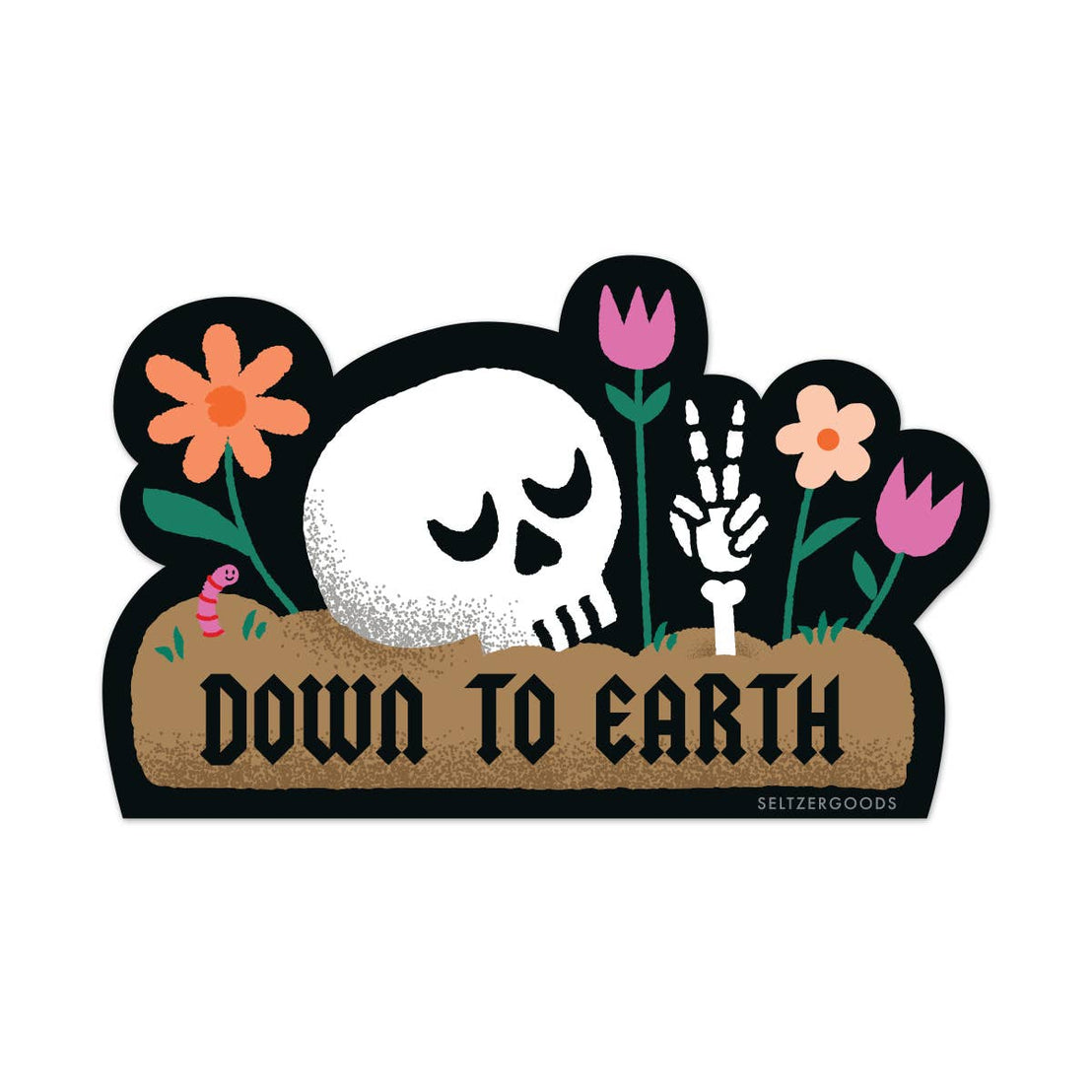 Down to Earth Skull Sticker