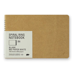 B6 Blank MD Paper White Spiral, Traveler's Company