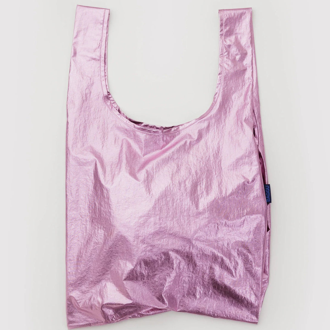 Pink reusable bag on a white background
