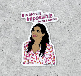 Impossible To Be A Woman Barbie Sticker
