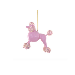 Beaded Pink Poodle Ornament