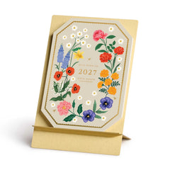 2027 Birth Month Brass Easel Desk Calendar