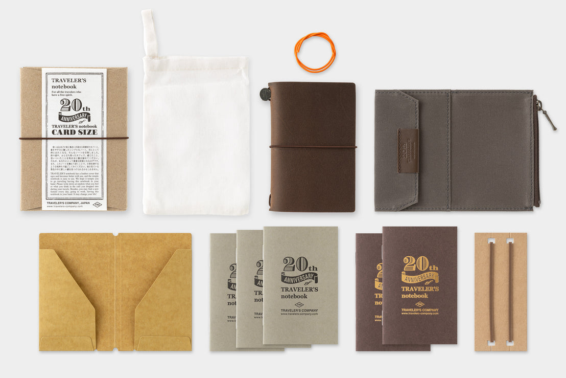 Traveler's Company 20th Anniversary Card Size Set | Brown