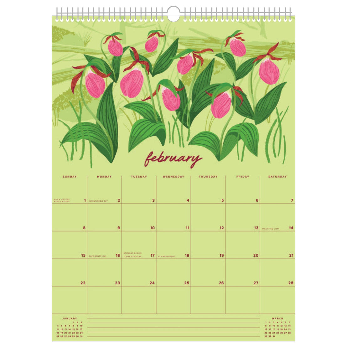 2026 Wildflower Wall Calendar