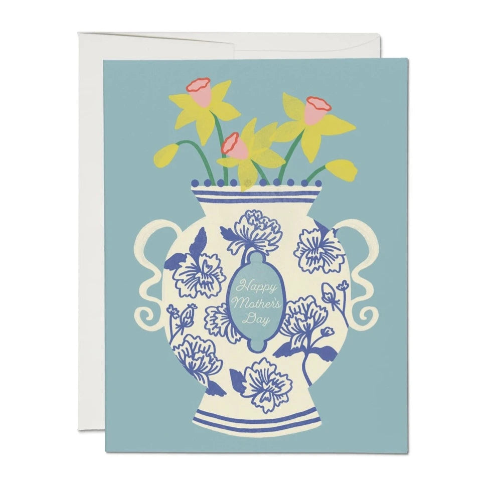 Chinoiserie Vase Mother's Day, Red Cap Cards