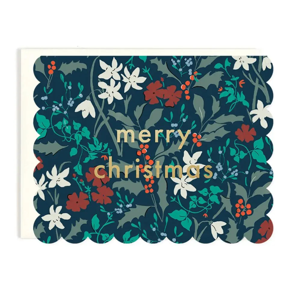 Merry Christmas Scallop Floral, Amy Heitman