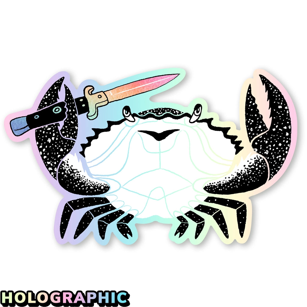Crab with Switchblade Sticker