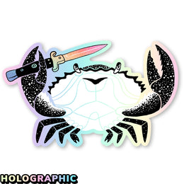 Crab with Switchblade Sticker