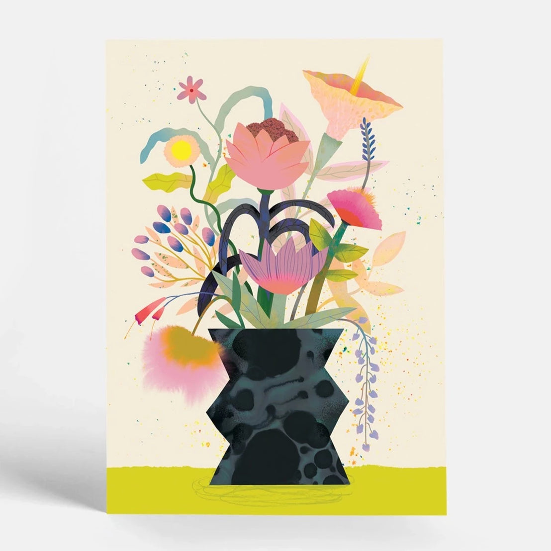 Cream Flower Bunch Postcard