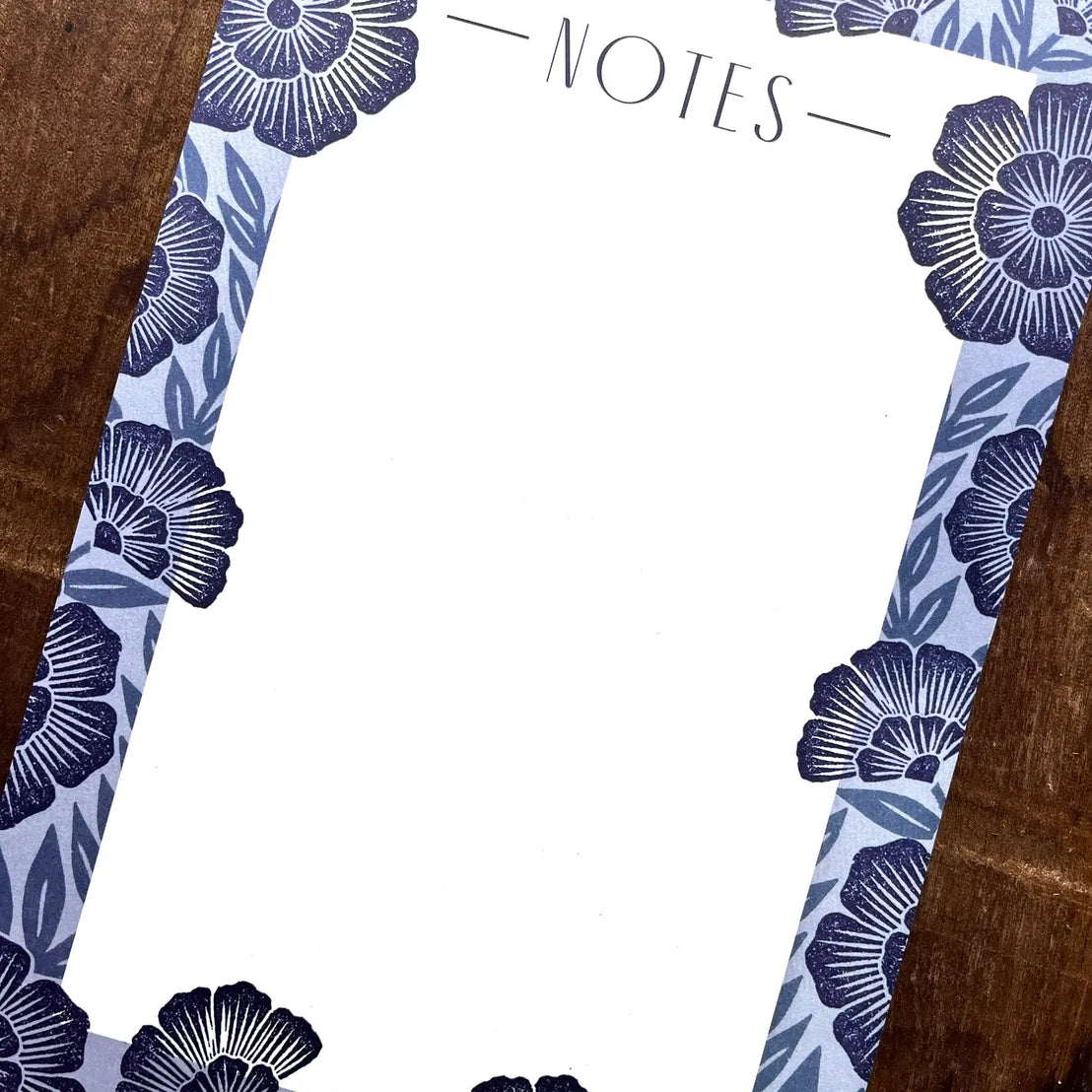 Blue Floral Notepad, Katharine Watson