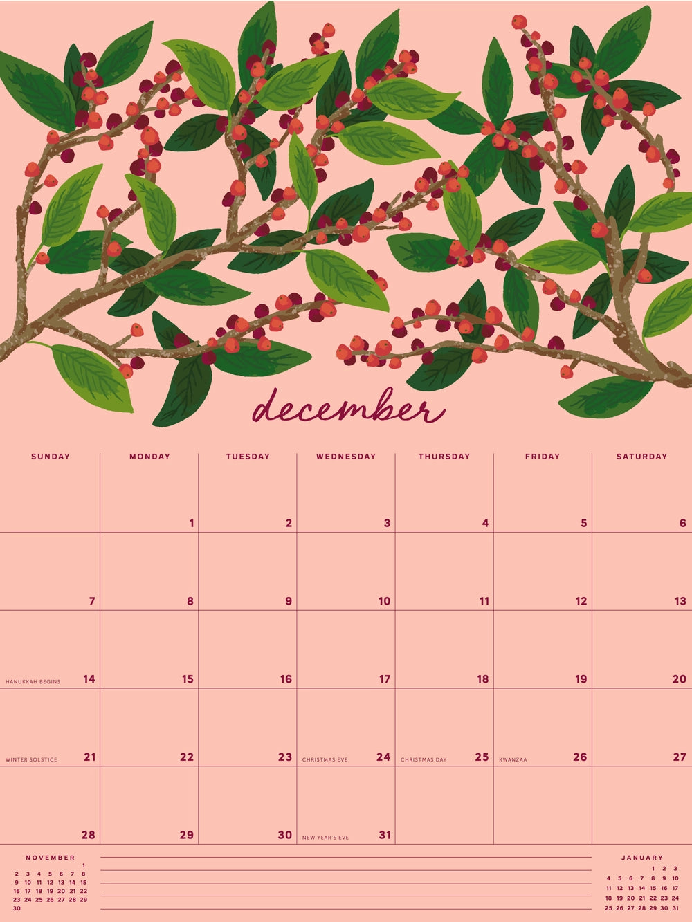 2025 Flourish Wall Calendar