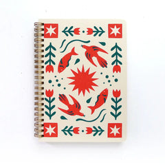 Folk Flower Spiral Notebook, Middle Dune