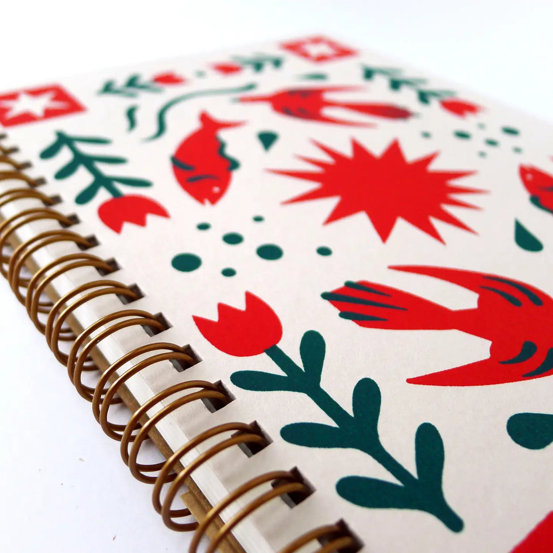 Folk Flower Spiral Notebook, Middle Dune