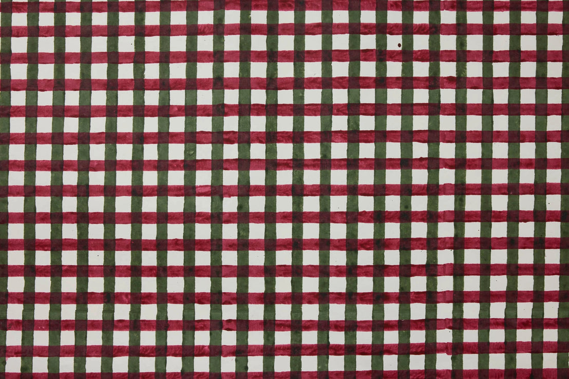 Gingham Holly Green Holiday Gift Wrap