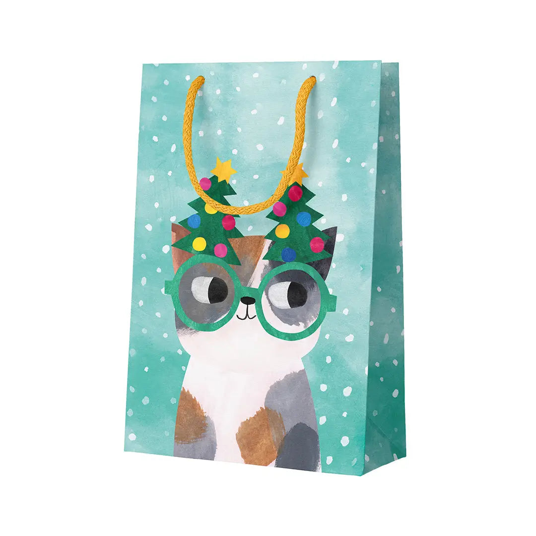 Glasses Cat Xmas Gift Bag