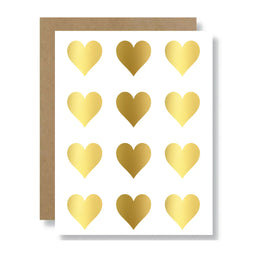 Gold Foil Heart Sticker Sheets