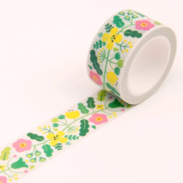 Green Floral Pattern Washi Tape