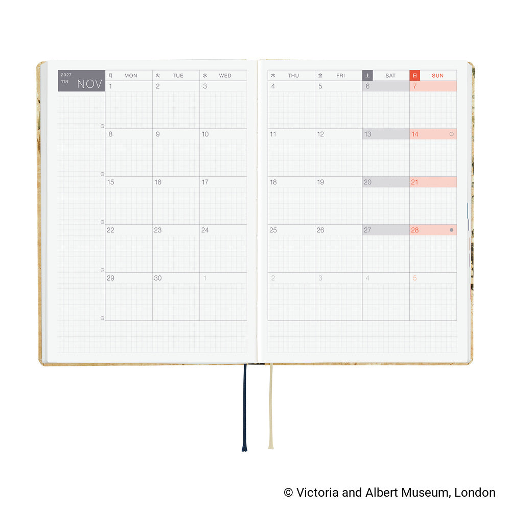 Hobonichi 2027 Techo A5 HON V&A Series: Vine