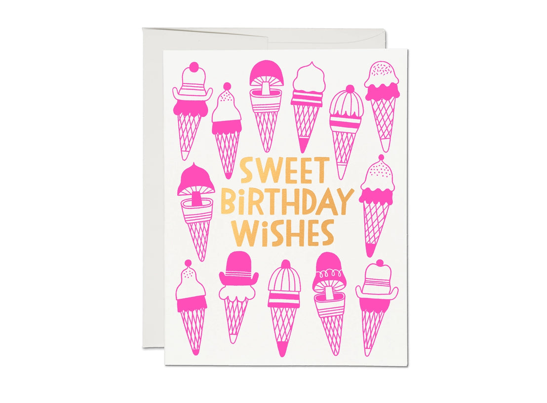 Ice Cream Wishes Birthday, Red Cap Cards