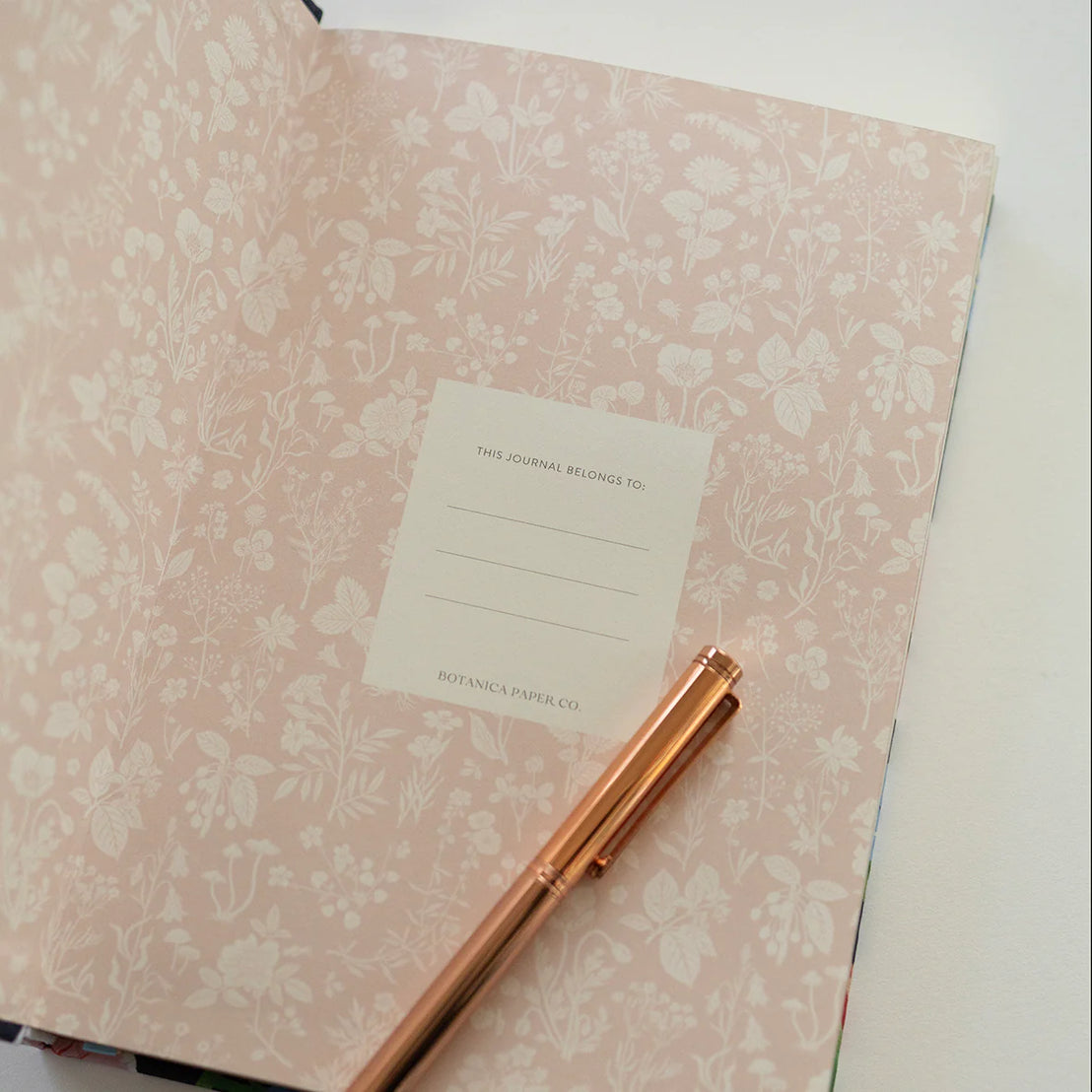 Poppy Garden Linen Bound Notebook, Botanica Paper Co.