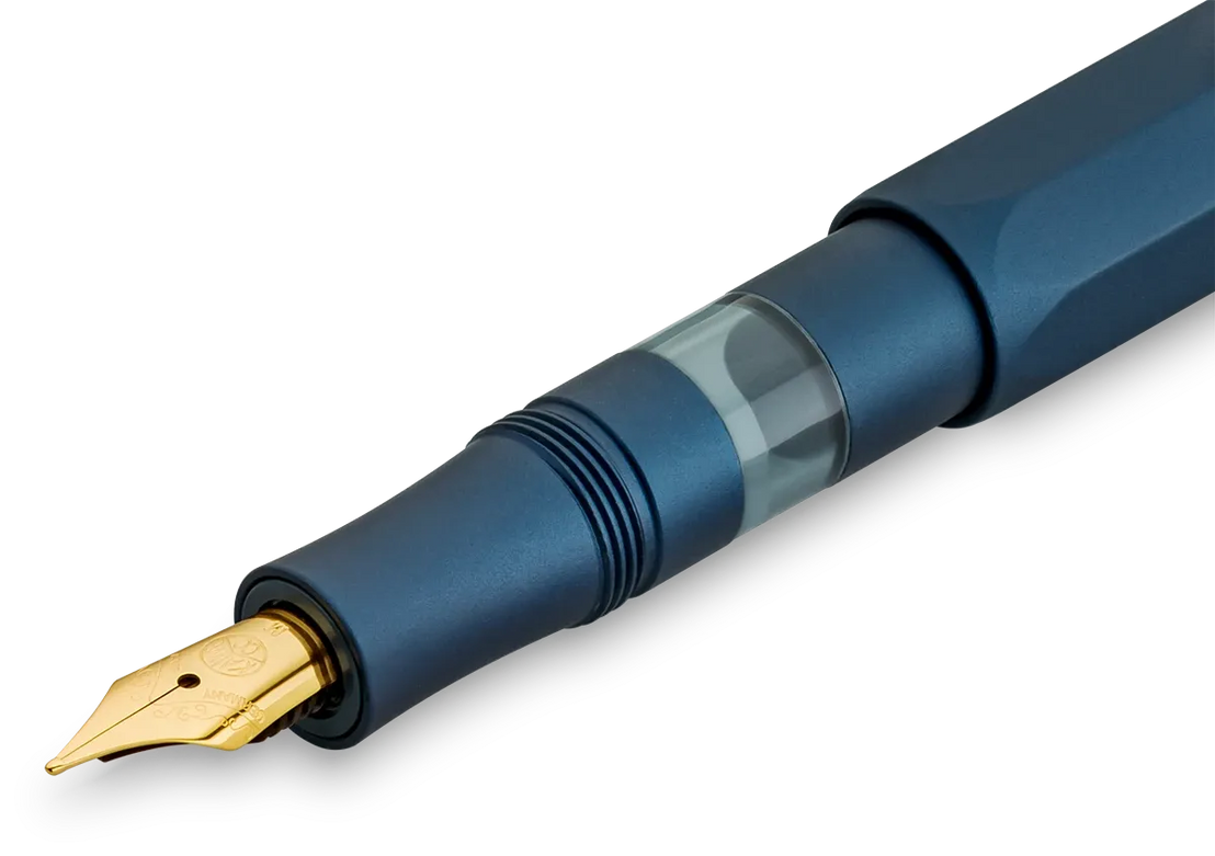 Kaweco Navy + Gold Piston Sport AL Solo Fountain Pen