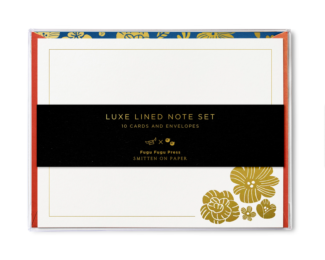 Luxe Lined Note Set (Red), Fugu Fugu Press