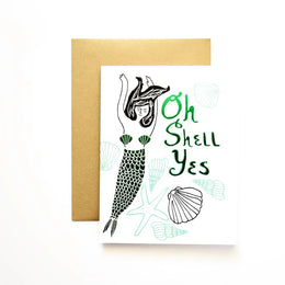 Oh Shell Yes! Green Foil, ilootpaperie