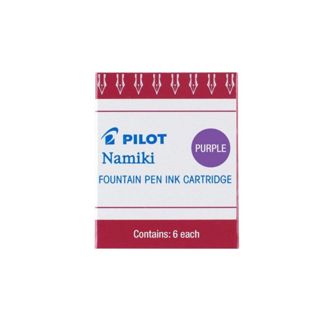 Pack of Pilot Namiki fountain pen ink cartridges on a white background