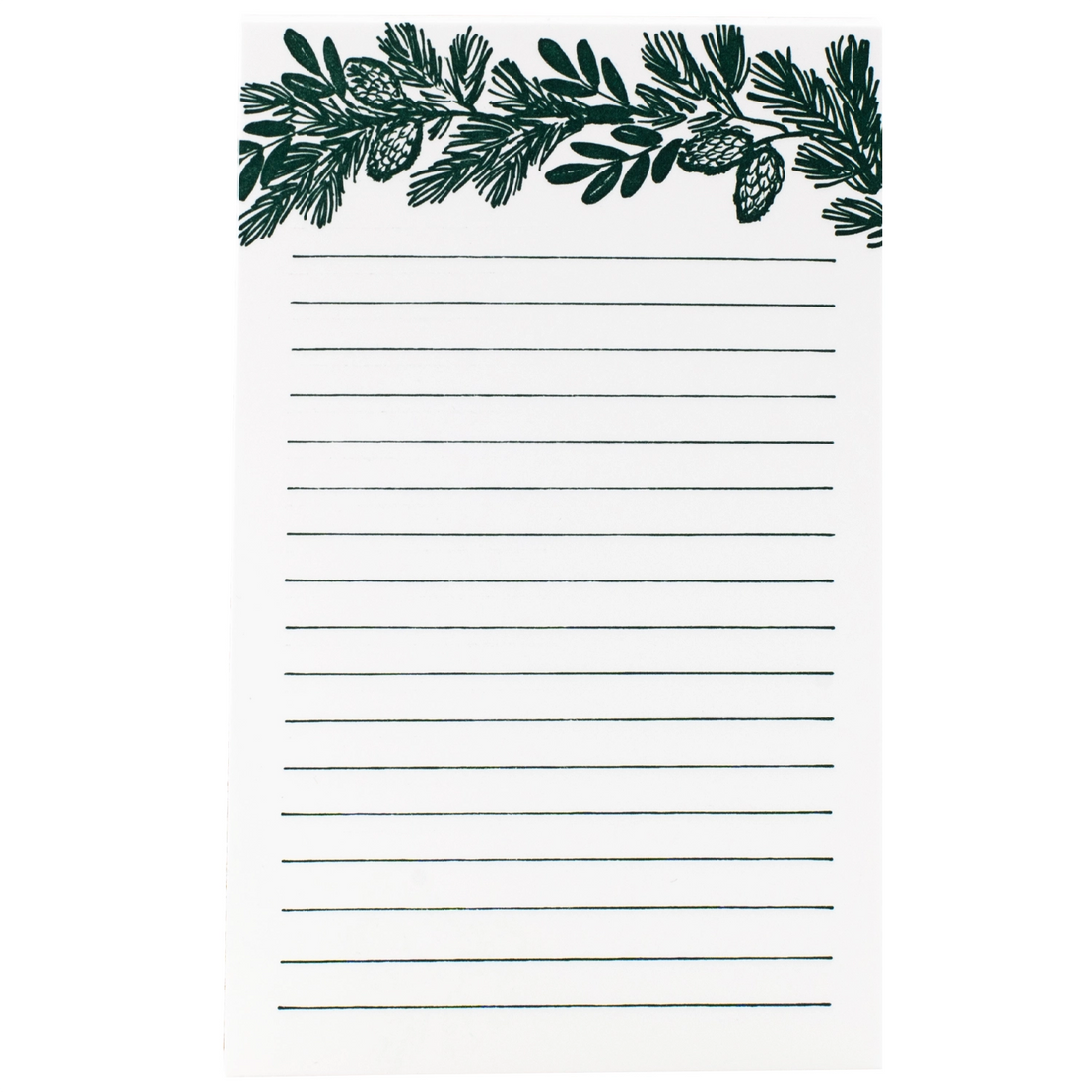 Pine Branches Notepad, Smudge ink