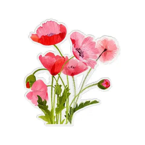 Pink Poppies Sticker