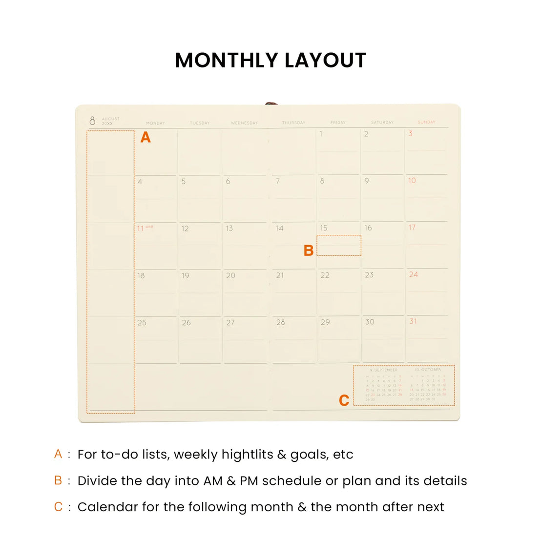 2027 Navy B6 Katy Monthly Planner